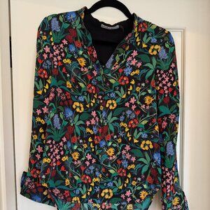 Alice + Olivia Floral Silk Blouse